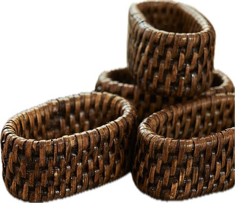 Rattan Napkin Rings - set of 6